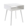 HomeStock End Table with Shelf, Mid Century Modern Side Table with Open Cubby, Curved Edges, Tapered Legs and Spacious Surface - 2 of 4