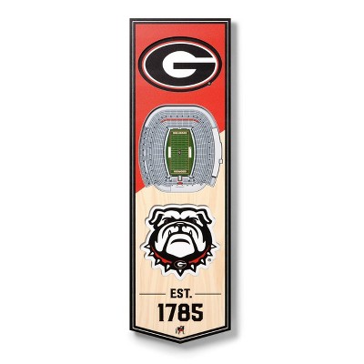 NCAA Georgia Bulldogs 6"x19" 3-D Stadium Wall Sign