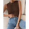 Women's Slit Hem Sleeveless Round Neck Knitted Sweater Vest Tank Top - 4 of 4