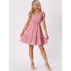 Allegra K Women's Summer Tie Strap Sleeveless Smocked Waist A-Line Sundress - 3 of 4