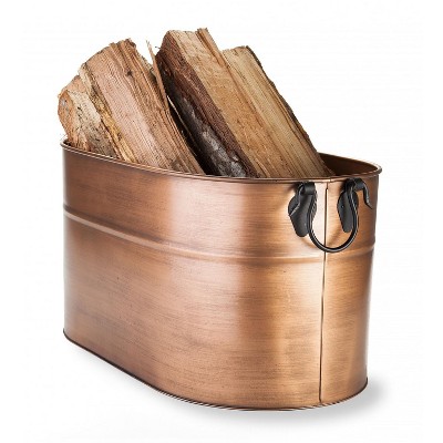 Plow & Hearth - Large Copper Finished Firewood Bucket