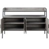 CAVINAS Industrial Style TV Stand with Metal Frame and Cabinets Entertainment Center with Storage - 3 of 4