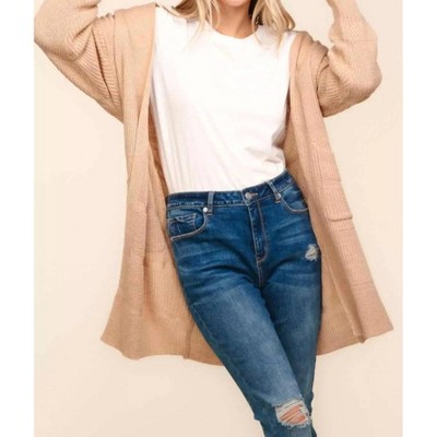 Women's Stripe Textured Cardigan - Haptics