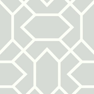 RoomMates Modern Geometric Peel and Stick Wallpaper Light Gray: Self-Adhesive Vinyl, Repositionable, 28.2 Sq Ft Coverage - 1 of 3