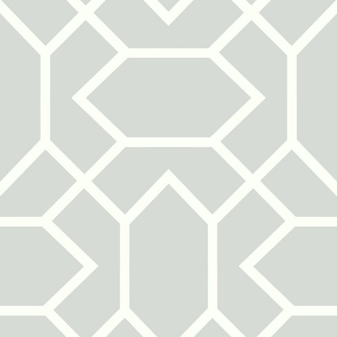 RoomMates Modern Geometric Peel and Stick Wallpaper Light Gray - image 1 of 3