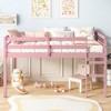 NicBex Twin/Full Size Loft Bed,Rubber Wood Loft Bed Frame with Ladder and Guardrail,Bed Frame for Adults,Kids,Box Spring Not Required - 2 of 4