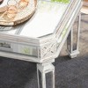 LIVAREEmlen Modern Silver Mirrored Coffee Table, Vintage Carved Elements, Rectangle Glass Tea Table for Living Room and Office (24" D x 48" W x 18" H) - 3 of 4