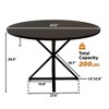 Homhougo Round Dining Table for 4, 47" Dining Table, Circle Table, Dining Room Table Black - 2 of 4