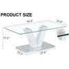 FURNIinspire Coffee Tables Modern Minimalist Coffee Table, Transparent Tempered Glass Tabletop With Silver MDF Pillars, Clear, 43"*24"*17" - 2 of 3