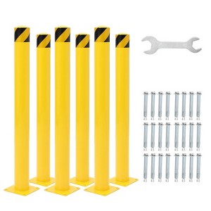 48" , 4.5"" Pipe Diameter Steel Safety Barrier Bollard, Bolt-on, Bright Yellow High Visibility Safety Parking Barrier Post for Traffic Area - 1 of 4
