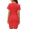 Women's Sexy Zipper V Neck Short Sleeve Faux Wrap Ruched Bodycon Sheath Cocktail Party Work Dress Slim Fit Elegant Wedding Guest Dresses - 2 of 4