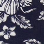 navy hibiscus linen