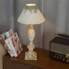 Rustic Vintage Table Lamp with Distressed White and Blue Shade, Elegant Base Design, 28.54" Height, 1pc - 3 of 4