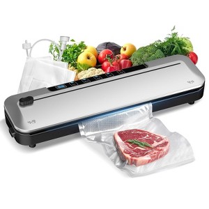Aoibox 75Kpa Vacuum Sealer with Digital Timer, 6-in-1 Food Sealer for Freshness Storage, Moist/Dry Modes, Built-in Cutter & 10 Vacuum Bags - 1 of 4