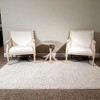 Racxily French Accent Chair Traditional Wood Frame Linen Upholstery Distressed Finish Home Decor, Singel - 4 of 4