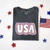 Simply Sage Market Women's USA Outline Short Sleeve Garment Dyed Tee - 3 of 3