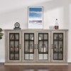 AMERLIFE 63" Sideboard, 6 Adjustable Shelves Sideboard Buffet Cabinet with 4 Doors - 4 of 4