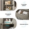 Tall Storage Cabinet,Bookcase with Adjustable Shelves, Farmhouse Cabinet for Living Room, Bathroom, Grey - 2 of 4