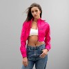 Women's Mini Cropped Racer Jacket - 2 of 4