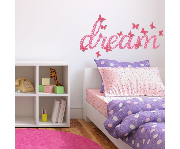 3D Dream with Butterflies Wall Decal