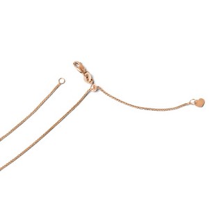 Black Bow Jewelry 1mm 14k Rose Gold Adjustable Solid Wheat Chain Necklace - 1 of 4