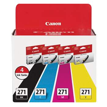 Canon 270/271 Single & 4pk Ink Cartridges - Black, Multicolor