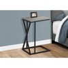 Vynxaria Contemporary C-Shaped Accent Table, Grey Laminate, Black Metal, 10.25" L x 18.25" W x 25.25" H - 2 of 4