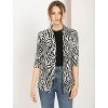 INSPIRE CHIC Women's Elegant Shawl Collar Long Sleeves Open Front Print Cardigan - 2 of 4