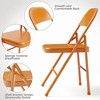 Heavy Duty Metal Folding Chairs Set, Hold Up to 350 LBS, All-Steel Foldable Dining Chair with Backrest, Portable Chair Two sets - 4 of 4