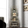 KTMBDW 4-Tier Corner Bookshelf, Modern Style, Plant Stand with Metal Frame, Gold - 3 of 4