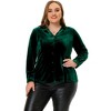 Agnes Orinda Women's Plus Size Elegant Lapel Long Sleeve Button Down Work Solid Blouses - 3 of 4