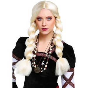HalloweenCostumes.com  Women Women's Blonde Viking Wig, Yellow - 1 of 3
