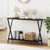 Long Narrow Console Table,  Entryway Table with Storage Shelf, Behind Couch or Hallway, Farmhouse & Industrial - 2 of 4