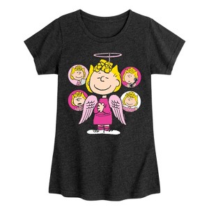 Girls' - Peanuts - Sally Angel Fitted Short Sleeve Graphic T-Shirt - 1 of 4