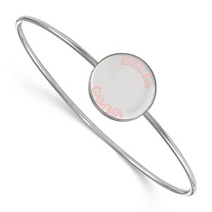 Black Bow Jewelry Sterling Silver Delta Gamma Greek Life Bangle Bracelet 7 Inch - 1 of 4