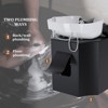 Karl Home Black Salon Shampoo Bowl and Chair Backwash Unit with Extra Large Ceramic Bowl - 4 of 4