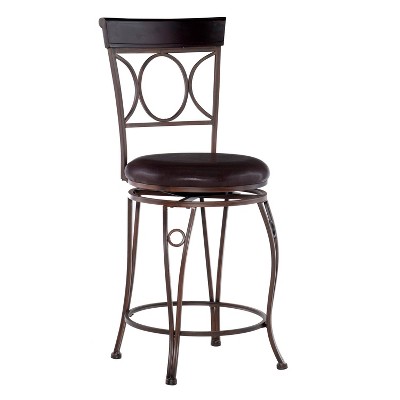 Circles Back 24" Counter Height Barstool Metal/Black - Linon