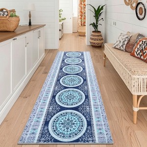 Nasitip Bohemian Floral Area Rugs for Living Room Soft Low Pile Non-Sliping, Machine Washable - 1 of 4