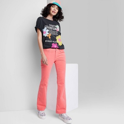 Women's Low-rise Corduroy Flare Pants 