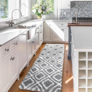 Area Rug for Living Room Bedroom Machine Washable Modern Diamond Rug Non-Slip Medium Pile Stain-Resistant Dining Accent Carpet - 1 of 4