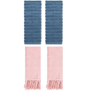 REGALWOVEN 4 Packs Solid Absorbent Soft Cotton Hand Towels 14" x 30" - 1 of 4
