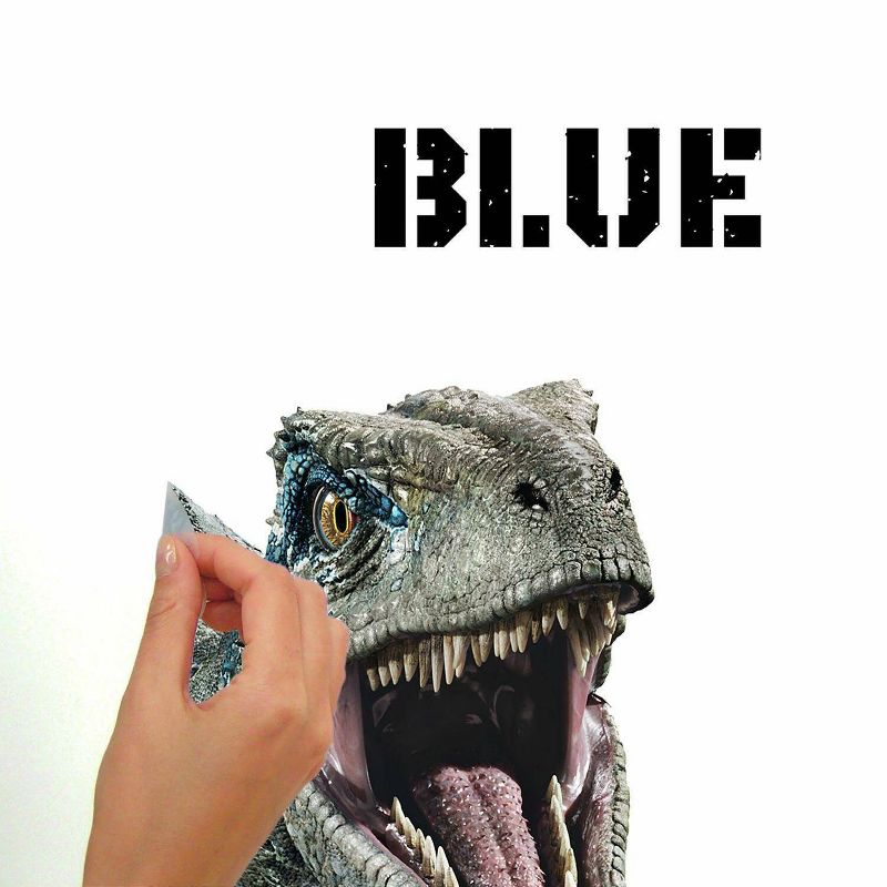 Jurassic World 2 Blue Velociraptor Giant Kids&#39; Wall Decal, 5 of 7