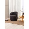 MAYEERTY Velvet Swivel Barrel Chair, Black Powder Coating Metal Ring, Home Use, Black - 2 of 4