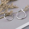 Sterling Silver Hoop Earrings, High Polished Tiny Click - Top Piercing Earrings - 4 of 4