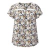 Women's Plus Size Floral Printed Lace Trim Notch Neck Ruffle Sleeve Summer Blouse - GRACE & GRANDEUR - 4 of 4