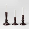 3pk Burgundy Halloween Glass Taper Candle Holders - Threshold™ - 3 of 3