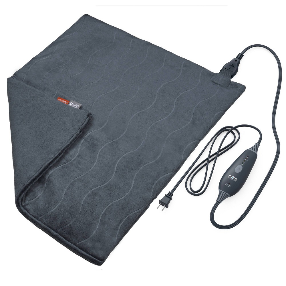 Pure Enrichment Pure Radiance Ultra-Wide Luxury Heating Pad - 20" x 24" - Iron Gray