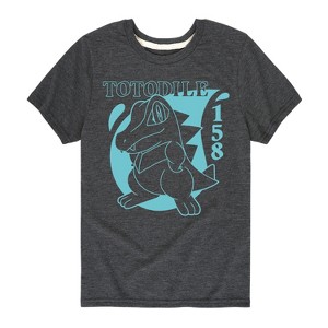 Boys' - Pokémon - Totodile Water Type Short Sleeve Graphic T-Shirt - 1 of 4