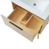NicBex 24" Bathroom Storage Cabinet with Sink, Bathroom Vanity, 2 Spacious Drawers and 1 Open Shelf for Bathroom, Natural - 3 of 4