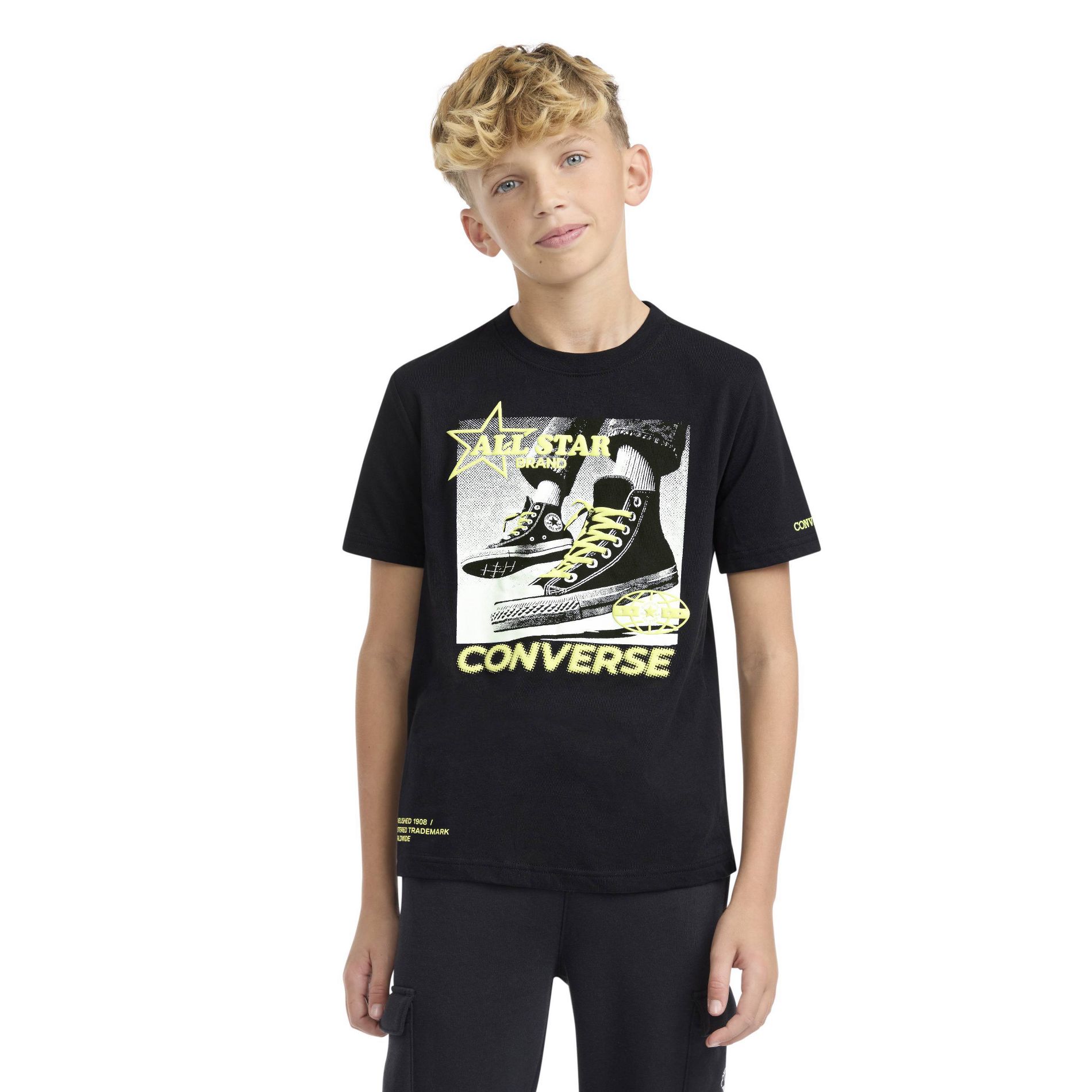 Converse® Boys' Short Sleeve Hightops Graphic T-Shirt - Black
